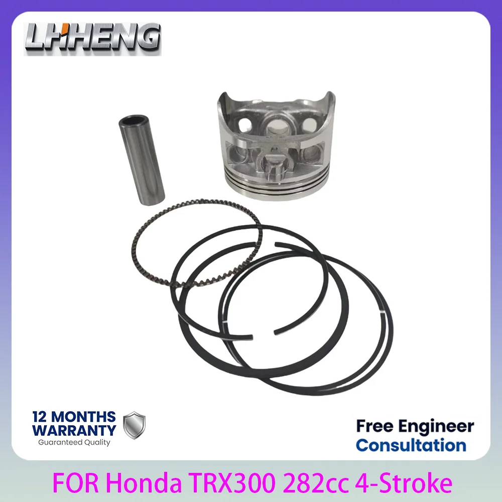 Motorcycle ATV Piston Kit 74mm STD Bore Fits Honda TRX300 Fourtrax 300 TRX300FW 282cc 4-Stroke Air Cooled Engine Piston Set