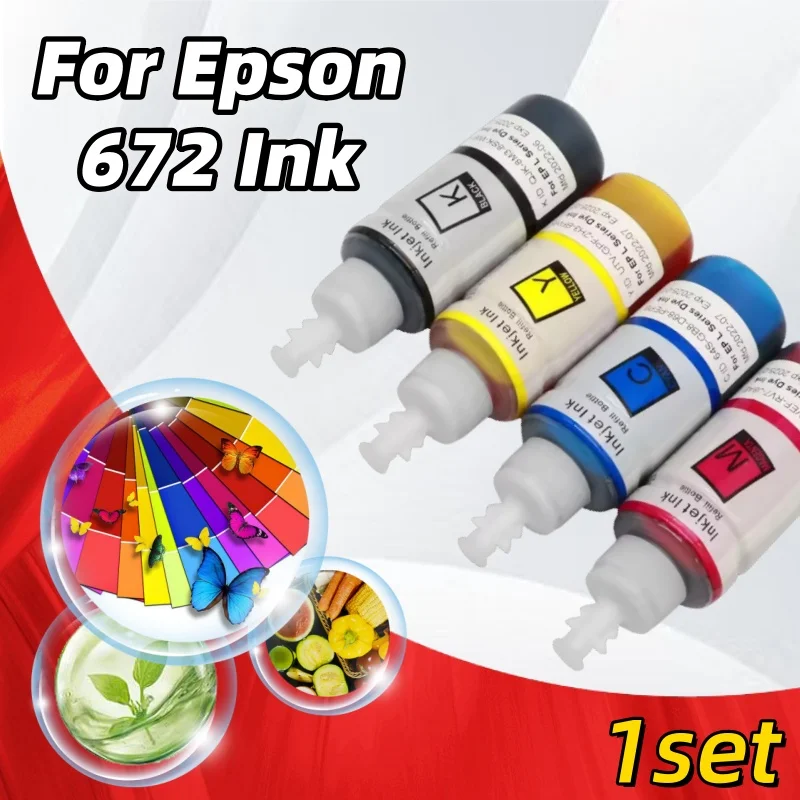 

6 шт. 674 чернил для Epson L805 L801 L1800 L800 L810 L850 R330 R230 270 1390 T50 Наполнение чернил непрерывной подачи для принтера