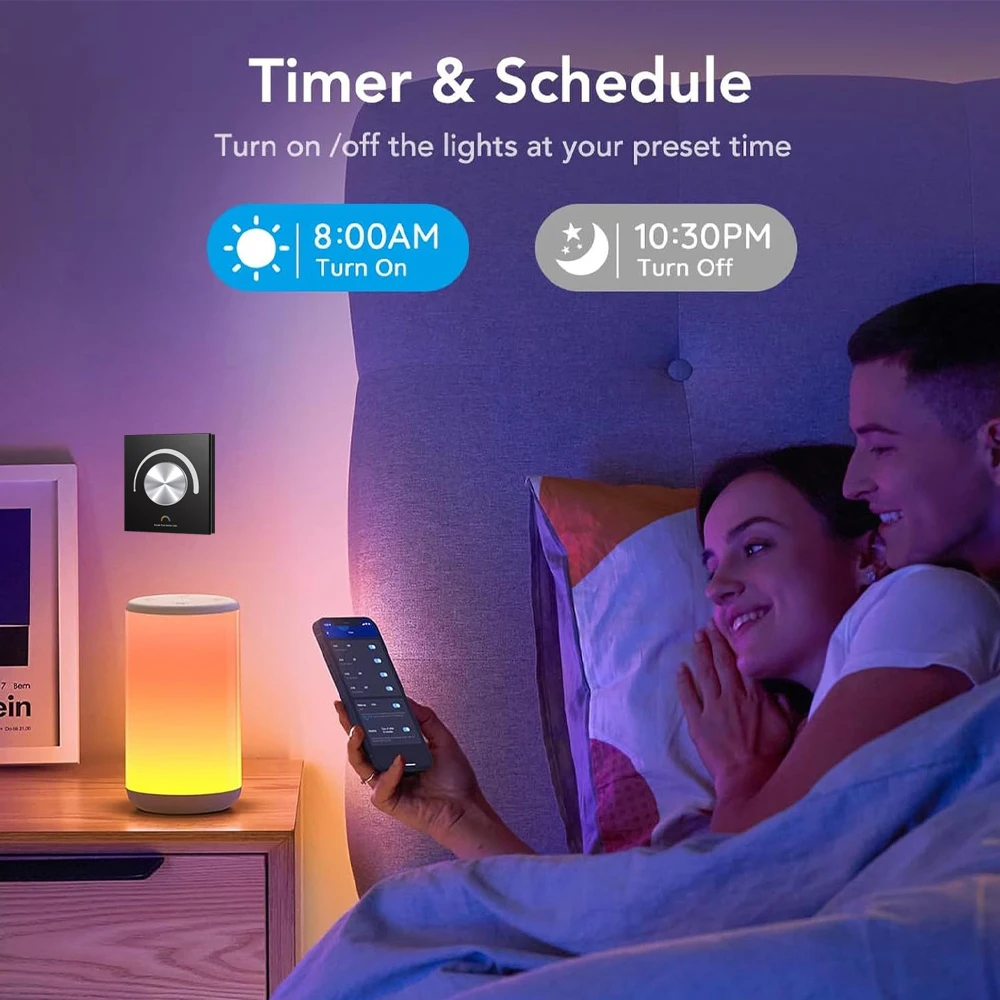 Rotary Glass Panel Constant Voltage LED Controller DC 12V 24V Smart Dimmer WIFI TUYA APP Cloud Control For DIM CCT RGB LED Strip