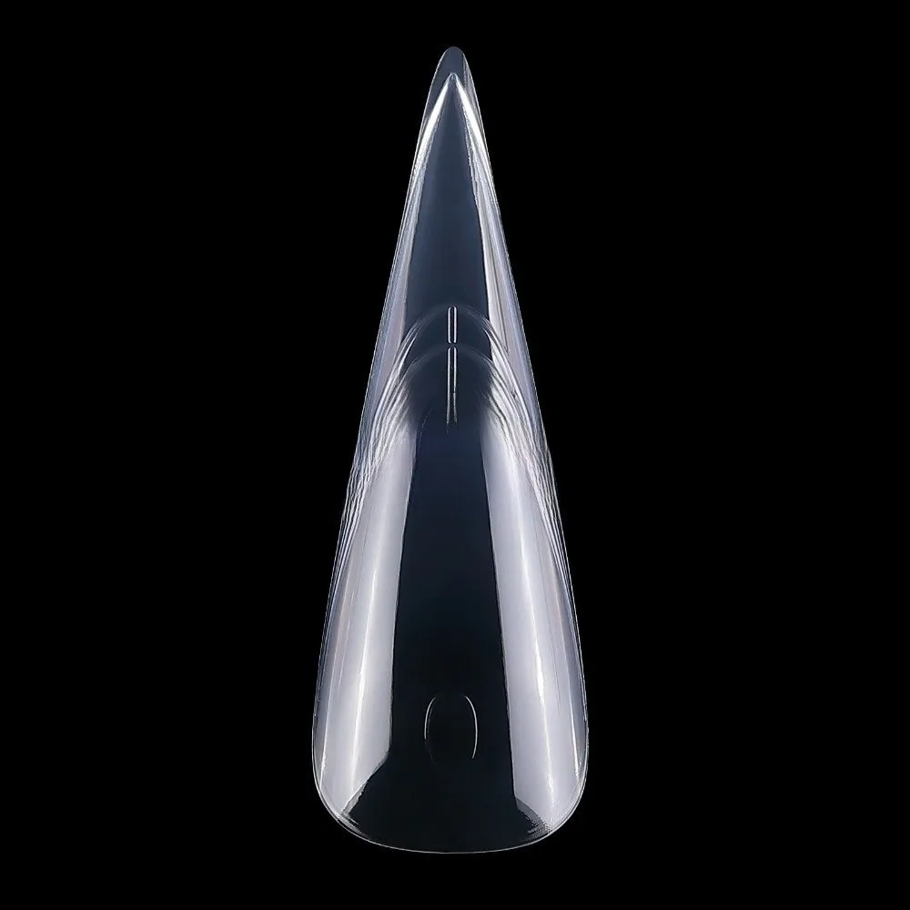 150Pcs 15 Sizes Sandwich Nail Forms Reusable Transparent Full Cover Nail Tips Long Length No-Trace French Tip Forms Home Salon