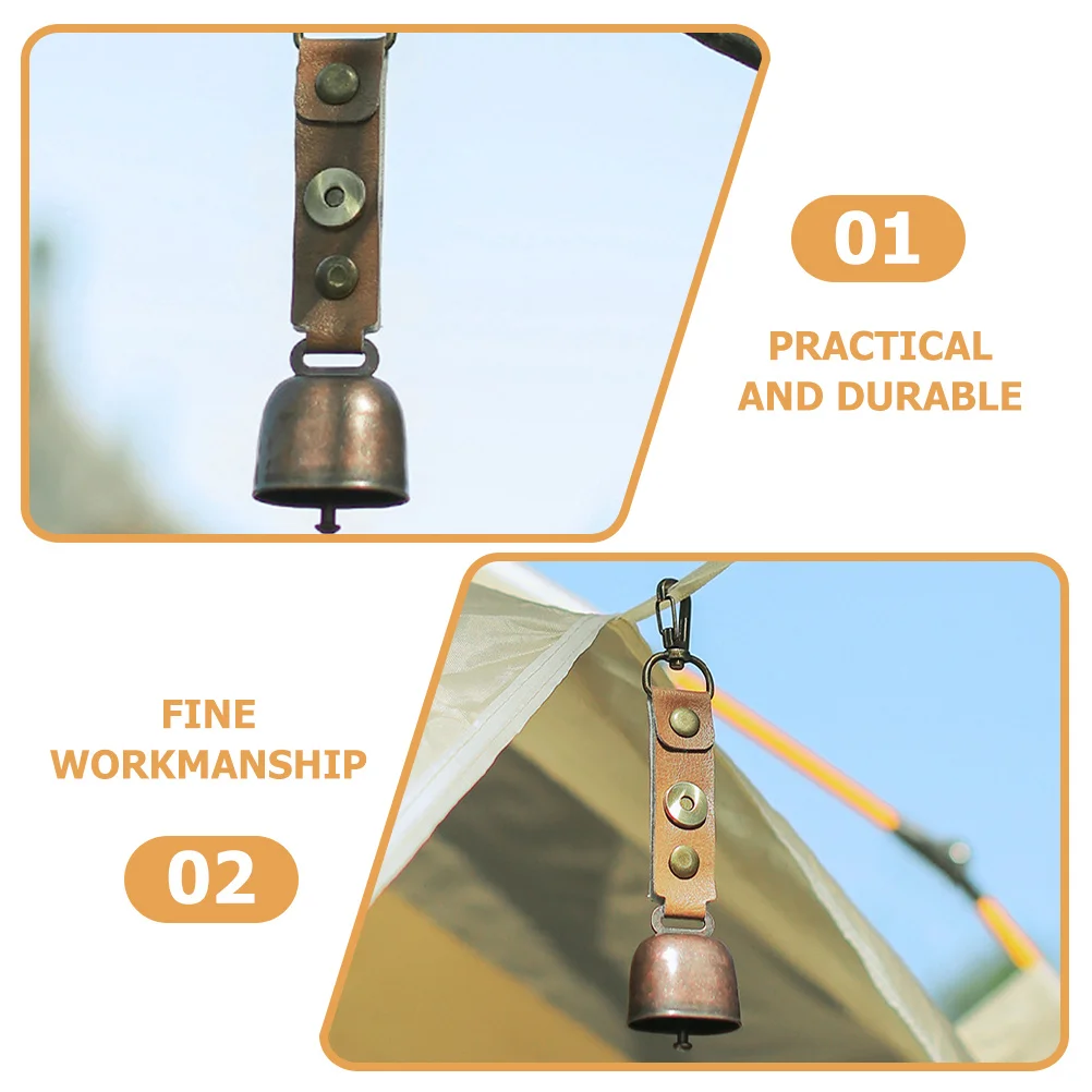 

2Pcs Metal Bells Sturdy Hanging Bell for Dogs Cattle Horses Outdoor Alarm Bells Hiking Accessories Vintage Pendant