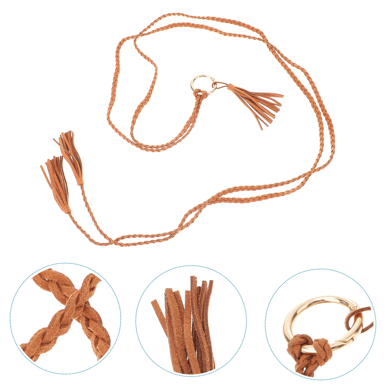 

1pc Retro Style Adjustable Women For Tassel Waist Belt Lady For Dress Pants Jeans Tied Waist Belt Camel