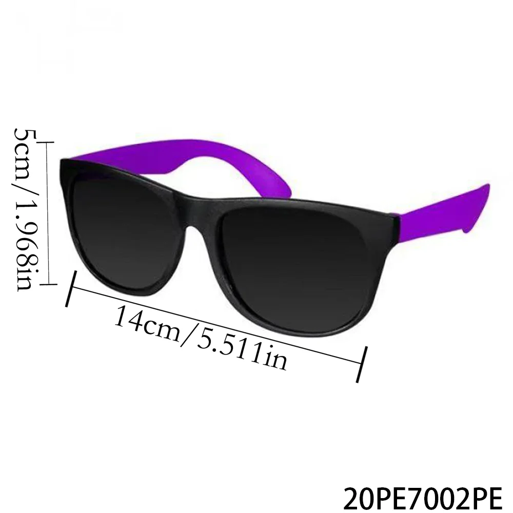 PESENAR Retro 80s Style Black & Purple Sunglasses Bold 1980s Nostalgic Fashion Accessory for Vintage-Themed Looks