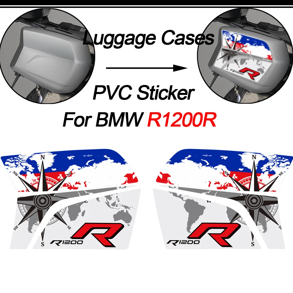 Motocicleta para BMW R1200R R1250R maletero trasero compartimento de equipaje caja lateral pegatina de protección R 1200 1250 R R1200 R1250