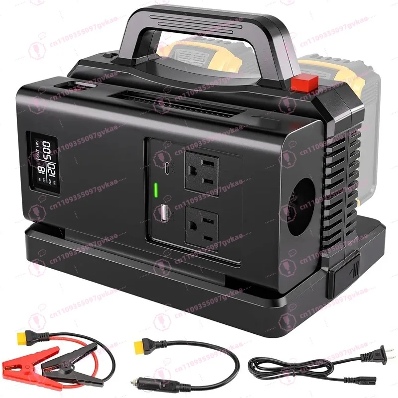 Power Inverter 18V Battery 500W Pure Sine Wave DC 20V To AC 120V Car Charger Plug Inverter Adapter for Camping Travel