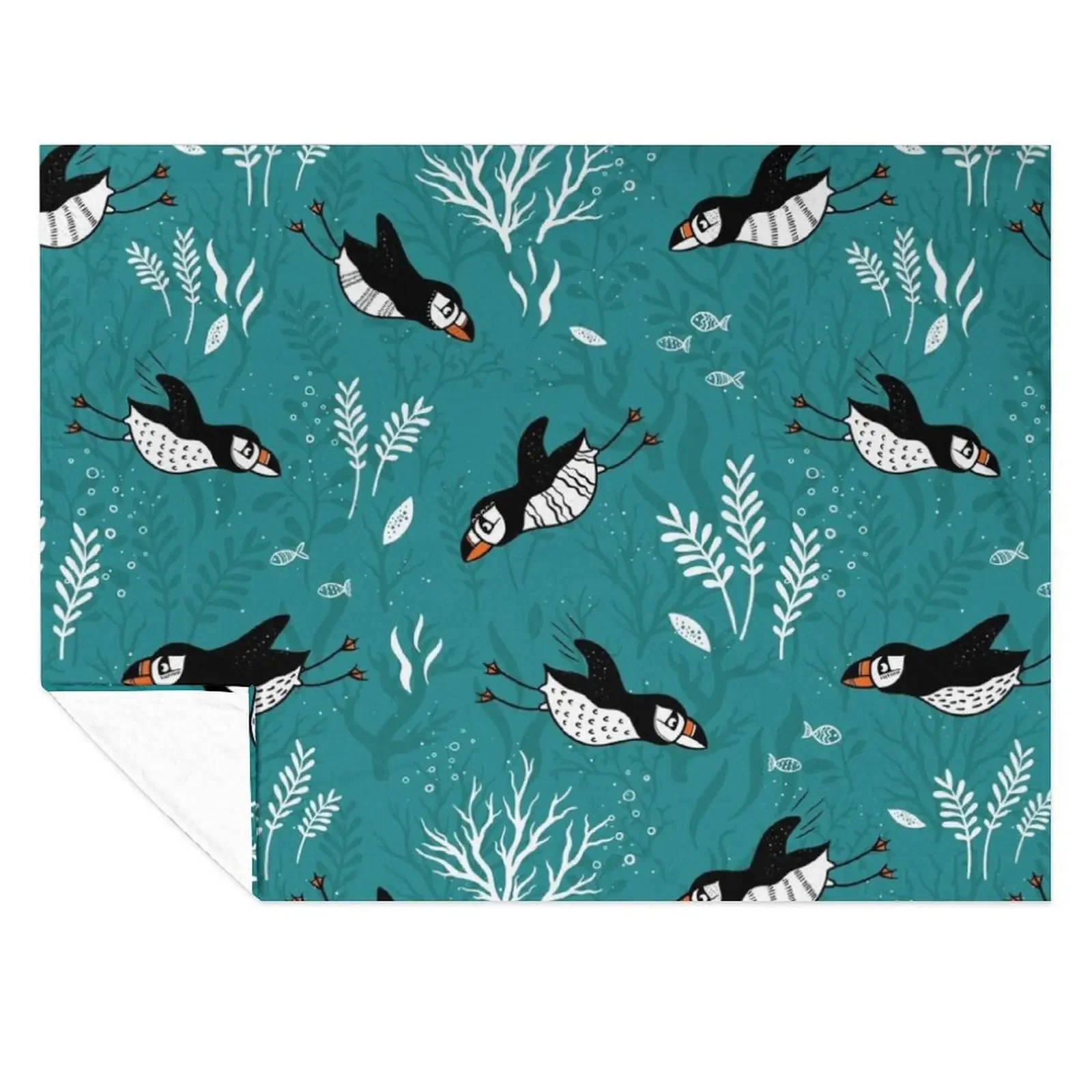 

Puffin under water Throw Blanket Comforter halloween Summer warm for winter Blankets