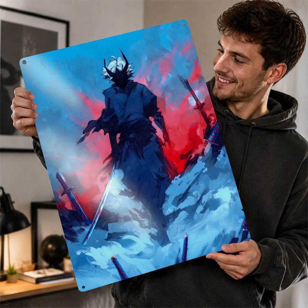 Shadow Slave Winter Swordsman Textured Poster Personalized Aluminum Metal Sign Dynamic Hero Design Wall Art Enhances Game Room