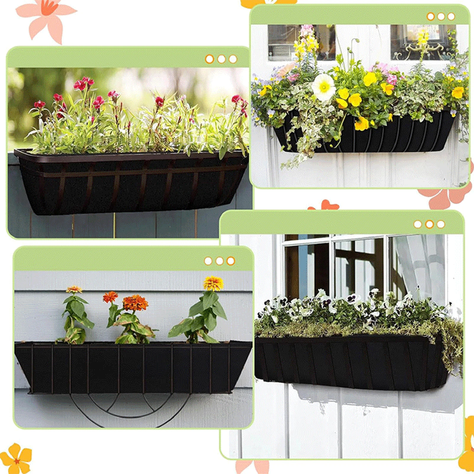 4PCS Felt Plant Flower Basket Liners Kit Water Locking Felt Plant Flower Basket Liners For Lasting Plant Health