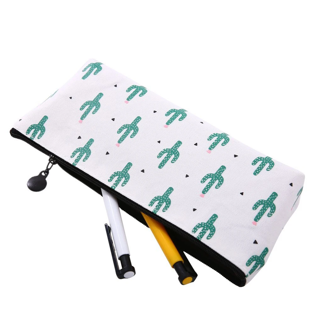 

Cactus Pen Bag Canvas Pencil Case Cute Pouch Portable Bags with Zipper Men and Women