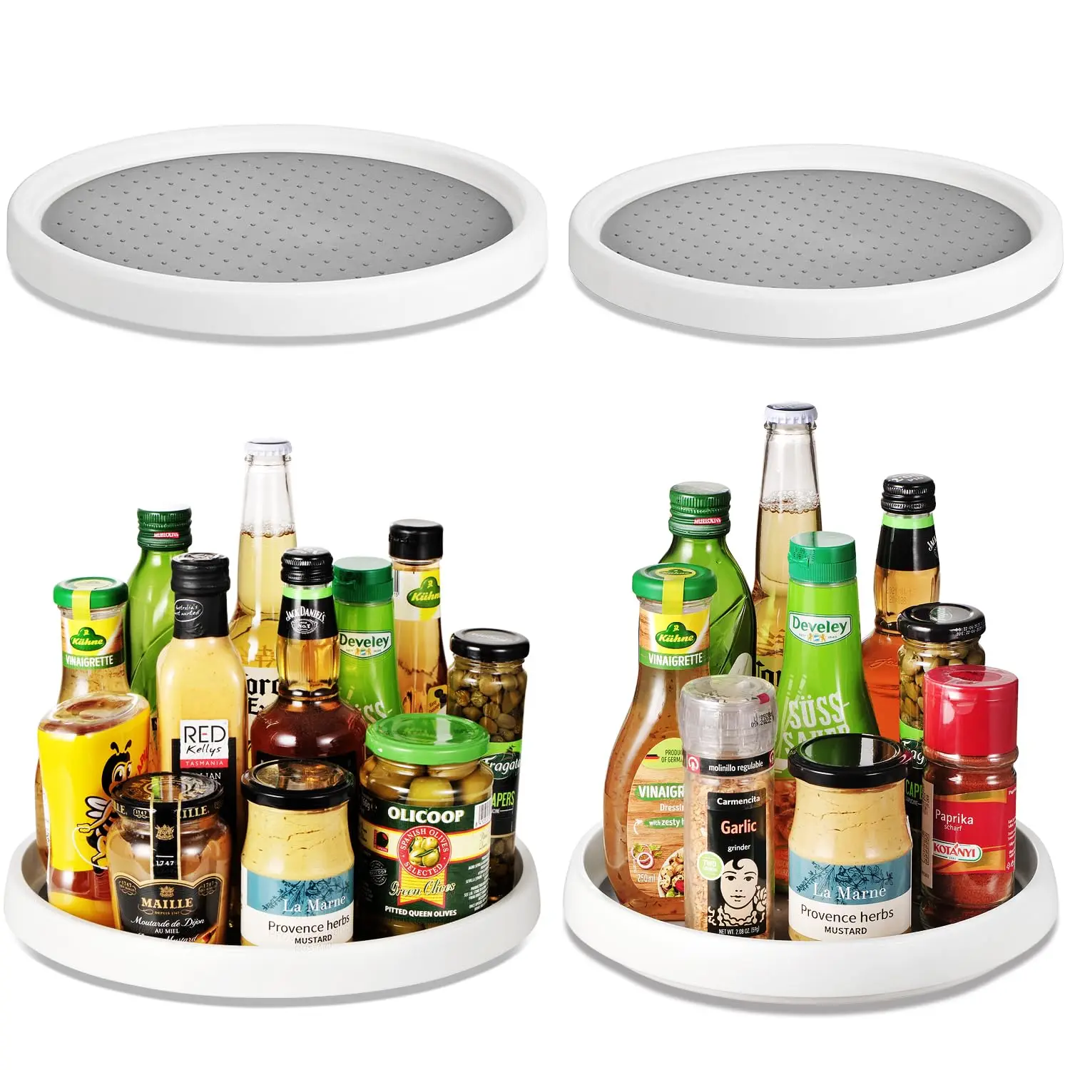 Organisateur paresseux Susan antidérapant de 12 pouces, plateau tournant paresseux Susan pour armoire, organisateur d'armoire de cuisine, organisation de garde-manger