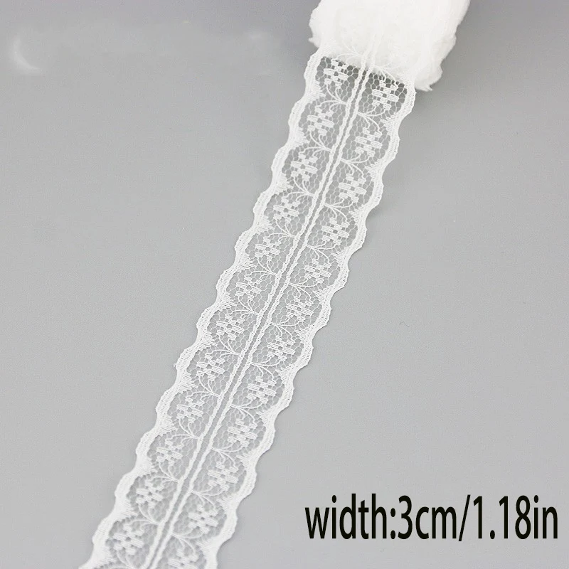 (5 yards/roll) 30mm White Black lace fabric Webbing Decoration Love gift packing Material