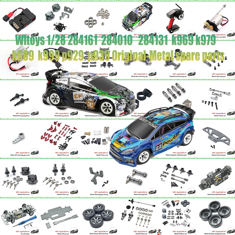 Wltoys-piezas de repuesto para coche teledirigido K989 K969 1:28, mejora de Metal, brazo oscilante superior e inferior, receptor de Control remoto, diferencial de amortiguador