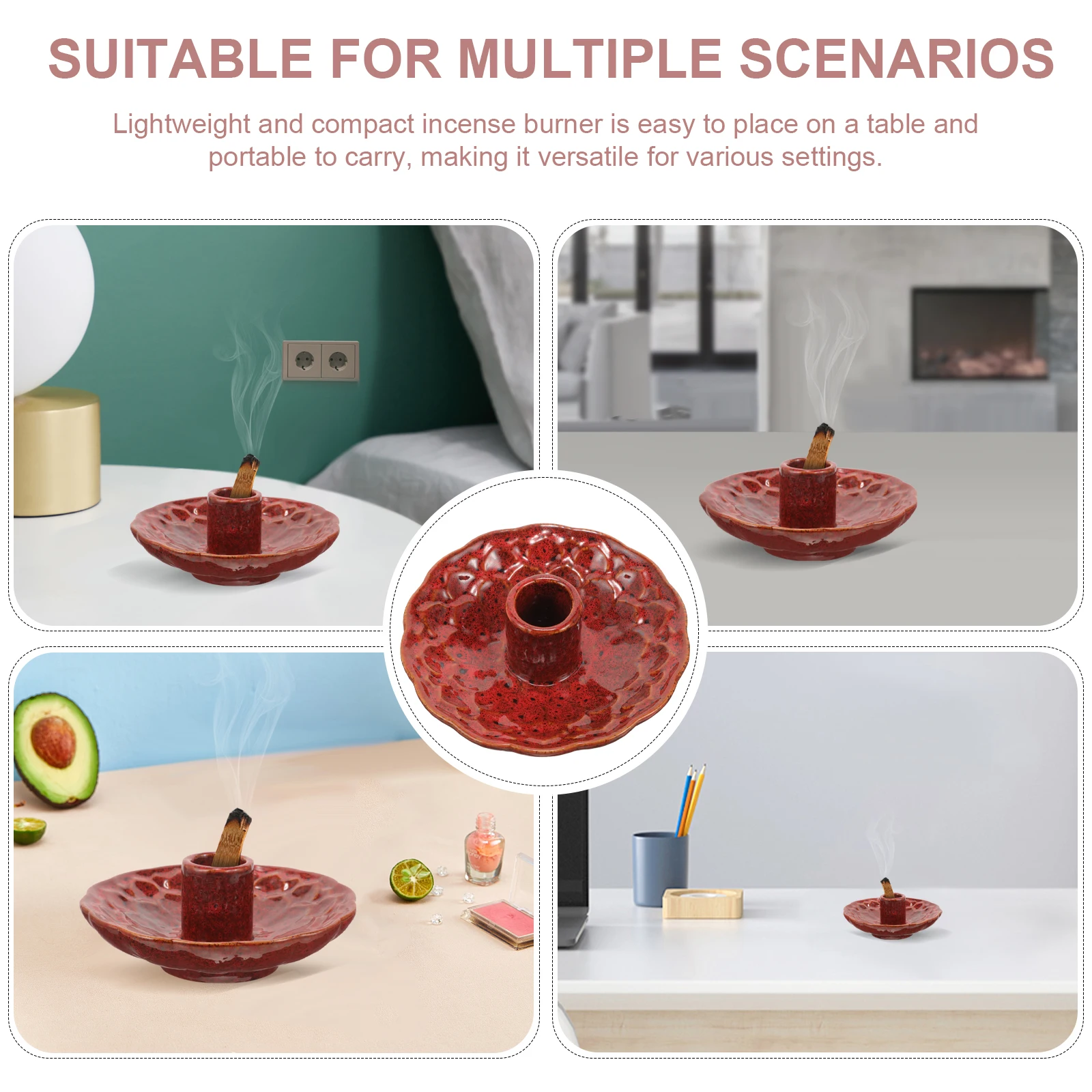 

Ceramic Incense Burner Creative Design Stick Holder for Home Temple Living Room Meditation Incense Holder Censer Burner