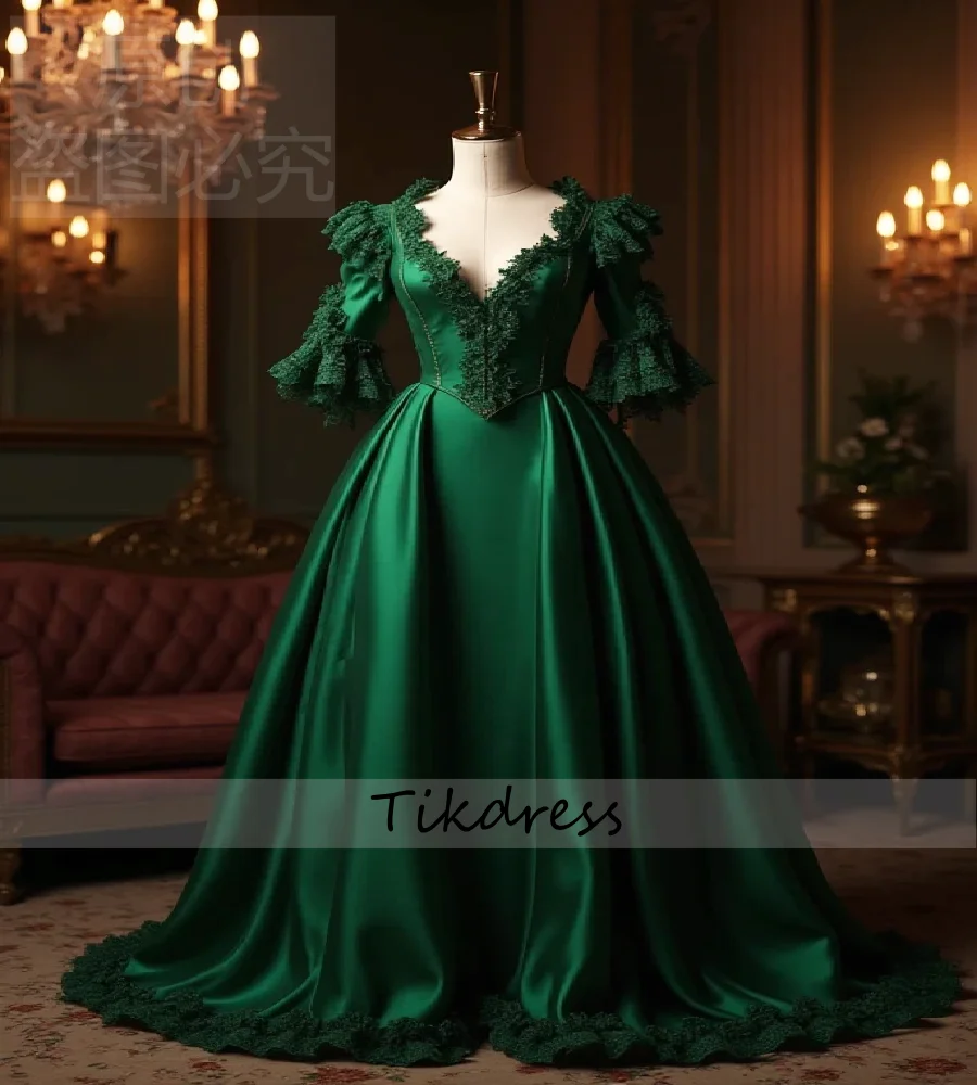 

Викторианское готическое красное вечернее платье 2026, черное кружевное средневековое платье для выпускного вечера, костюм Марии-Антуанетты, официальное платье Vestio De Novia, по индивидуальному заказу