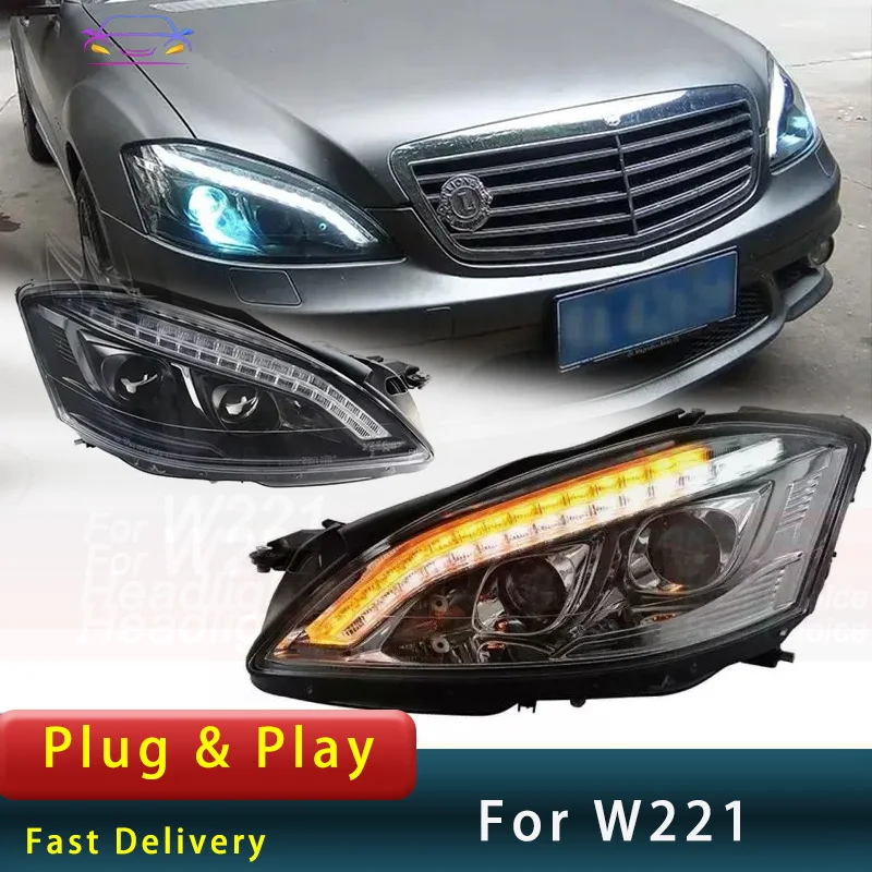 Styling Head Light For W2212006-2009 S300 S400 LED Upgrade  DRL Lens Signal Head Lamp Accembly  Auto Accesories