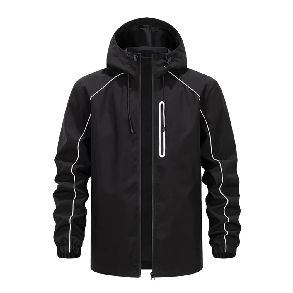 

Outdoor Sportswear Men's Functional Reflective Jacket Waterproof Technology Hooded Jacket Autumn Hiking Windproof Sport Coat Men