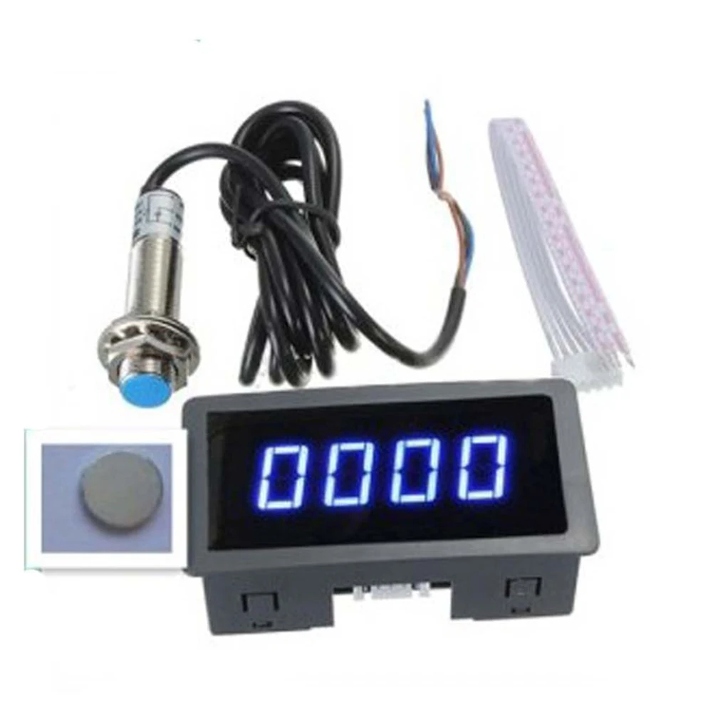 Digital LED Tachometer External Sensor Compatible LED Tachometer with NPN Proximity Switch for Speed Detection