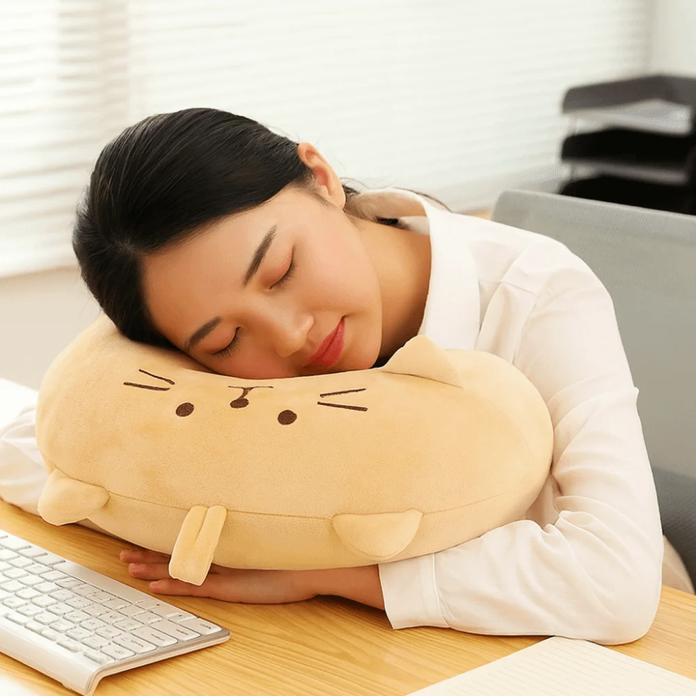 

Cute Portable U-shaped Pillow Soft Cartoon Animal Neck Pillow with Eye Mask Slow Rebound Travel Pillow Office Nap