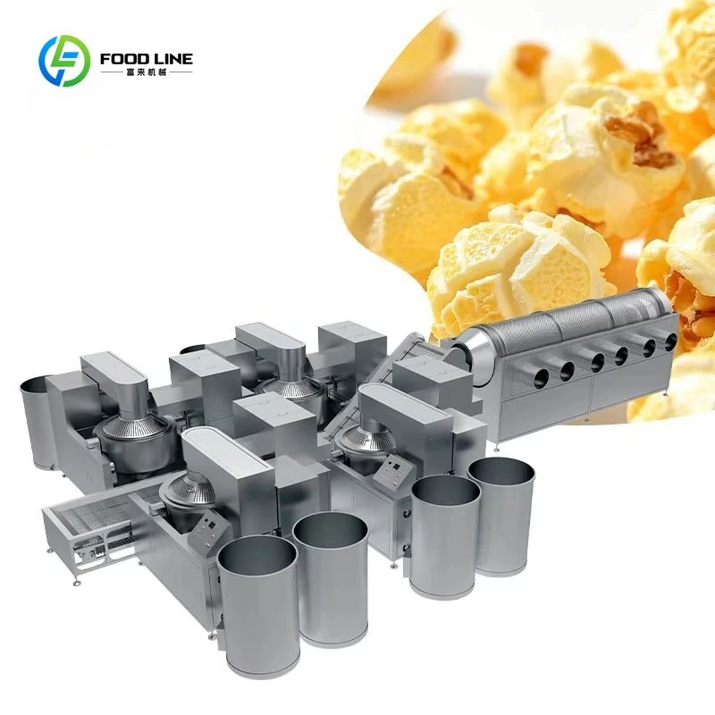 Customized Hot Sale Full-Automatic Industrial  Popcorn Production Line Popcorn Making Equipment for Popcorn Factory