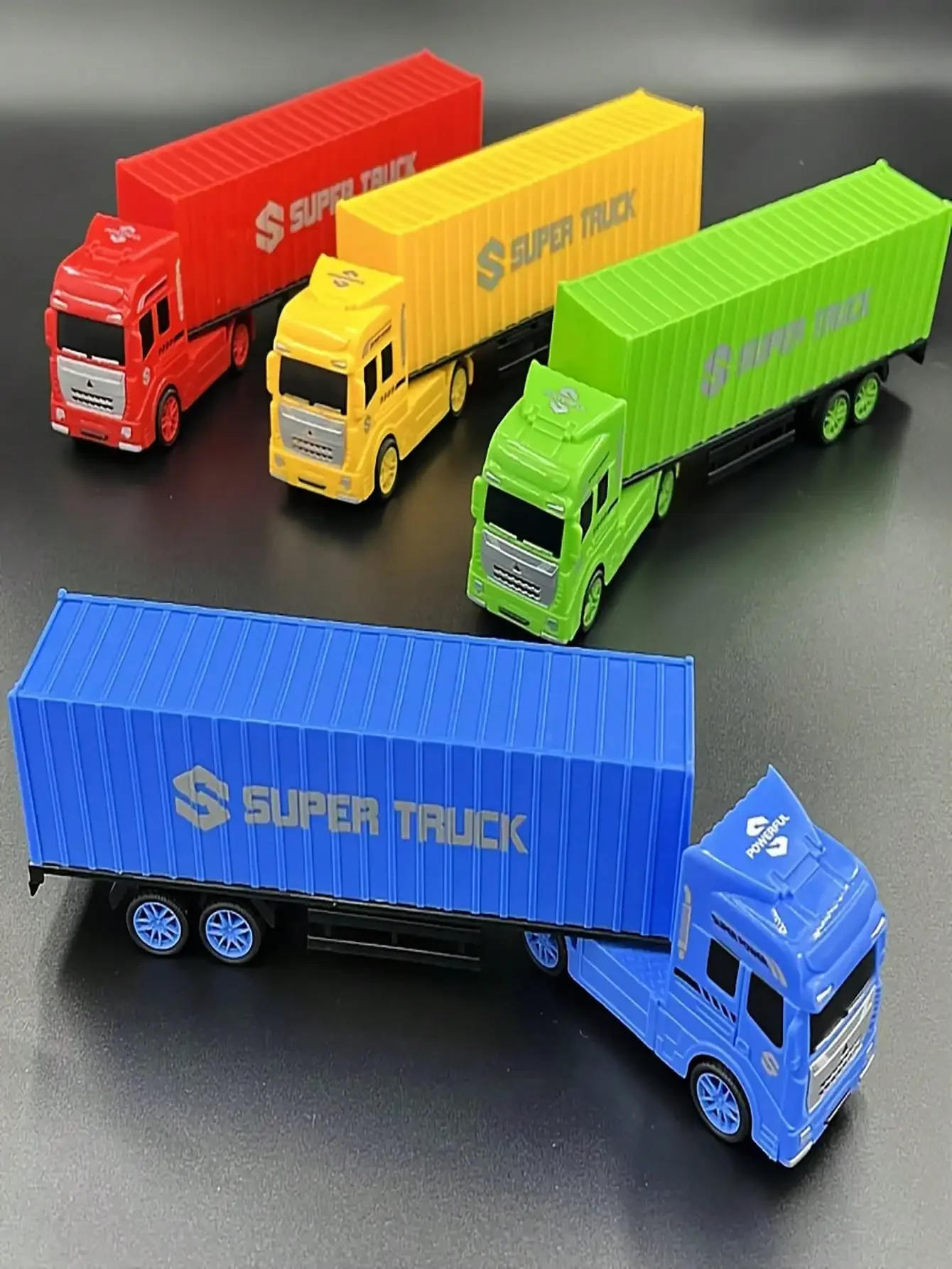 Kids Toy Engineering Semi‑Trailer Truck, Detachable Container Sliding Tractor Truck Plastic Model Vehicle Toy, Durable Construction Play Truck, Interactive Pretend‑Play Toy, Fun Construction‑Theme Game Set, Perfect Christmas Holiday Gift for Boys Girls