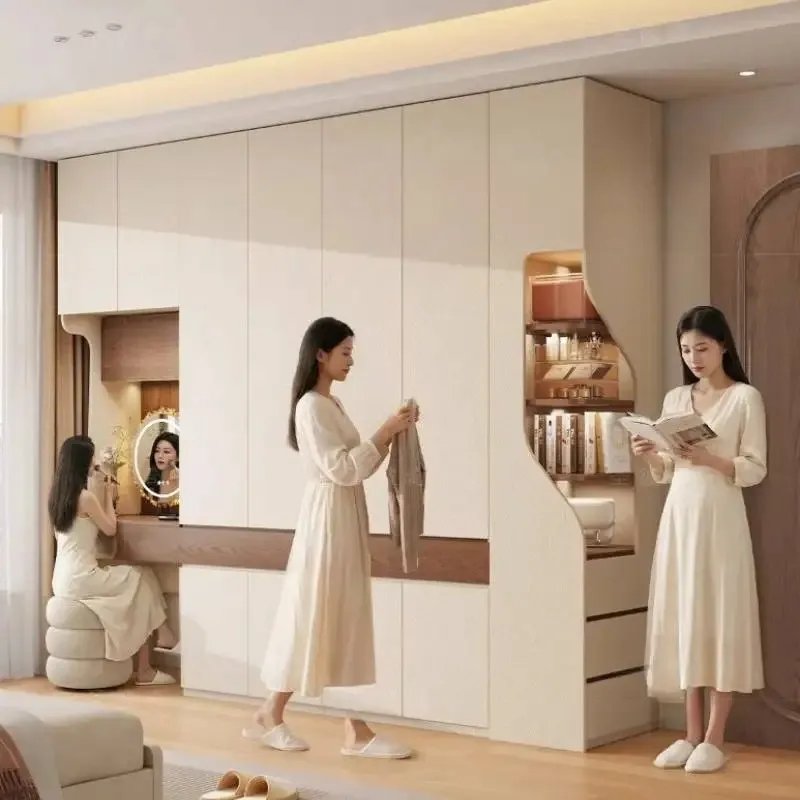Vintage Wooden Wardrobe Closet Hanging Clothes Shelves Bedroom Storage Drawers Muebles Para Hogar Furnitures