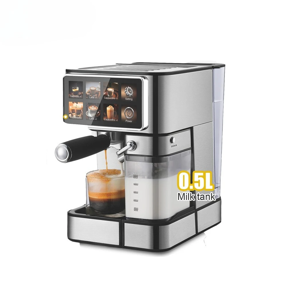 

Coffee machine household semi-automatic touch screen to play milk foam coffee KA3149