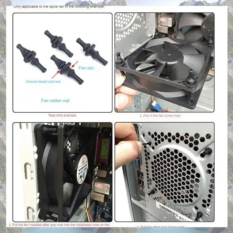 2025 New-50Pcs Computer Components PC Case Fan Mouting Pin Anti Noise Vibration Rubber Screws Anti-Vibration Shock Absorption