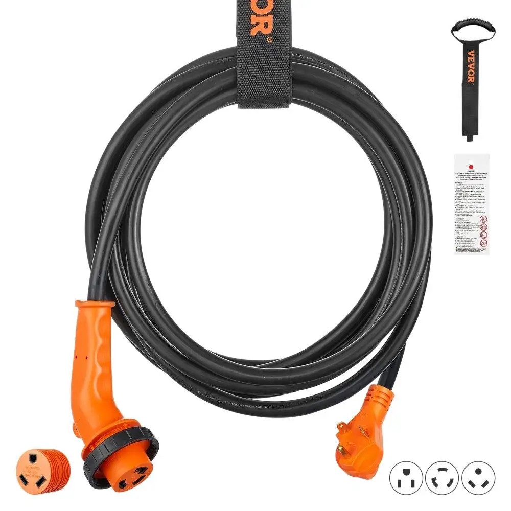 

25 ft RV Power for Cord Generator for Cord 30A NEMA TT-30P/ NEMA L5-30R ETL Listed