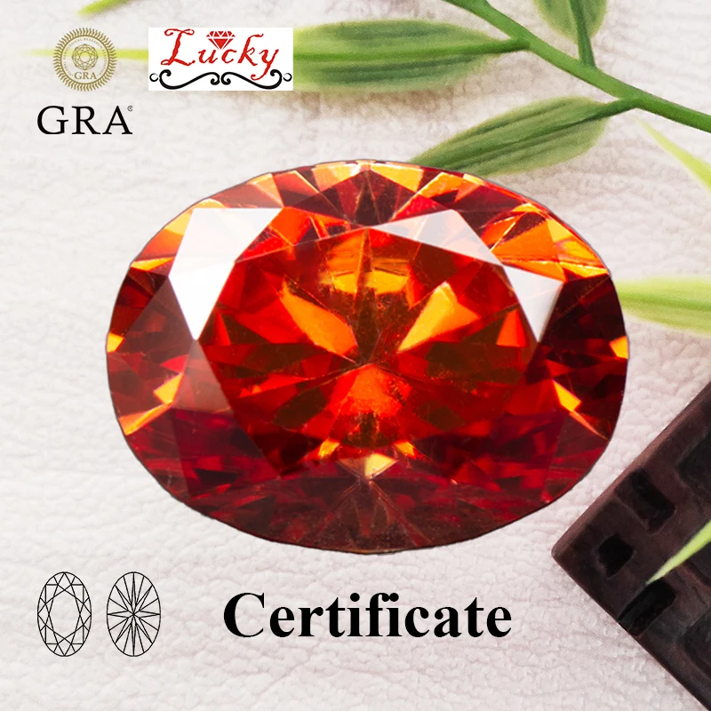 

Moissanite Garnet Color Oval Shape with GRA Certificate VVS1 Charms Beads for DIY Jewelry Making Necklace Earrings Materials