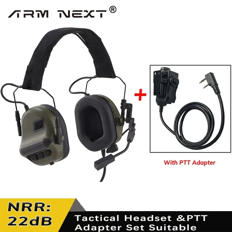 

New Generation Tactical Headset & PTT Adapter Set Suitable for Baofeng Radio Communication Shooting Noise Clearance