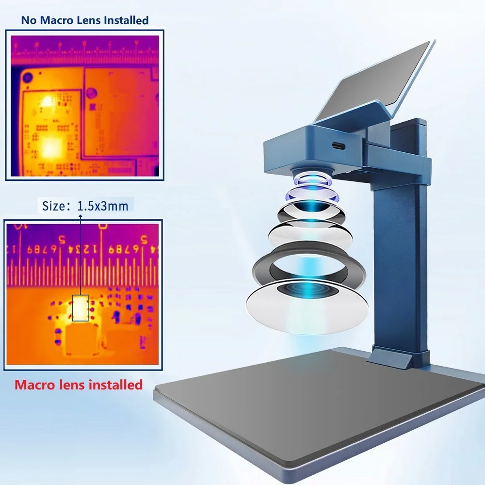TOOLTOP الأشعة تحت الحمراء PCB كاميرا حرارية 256x192 أندرويد ويندوز التصوير الحراري مع عدسة ماكرو الهاتف المحمول PCB تحليل الدائرة