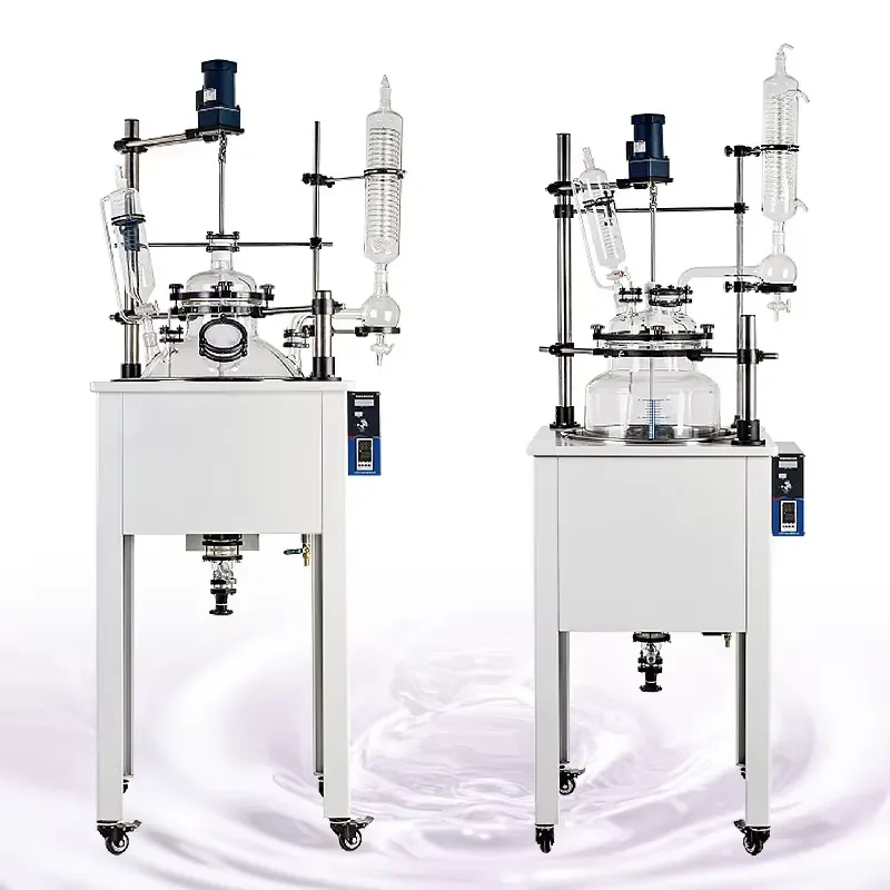 for Yuhua Custom OEM ODM Lab 1L 2L 5L 10L 20L 50L 100L High Borosilicate Single Layer Glass Reactor with Heating Water Oil