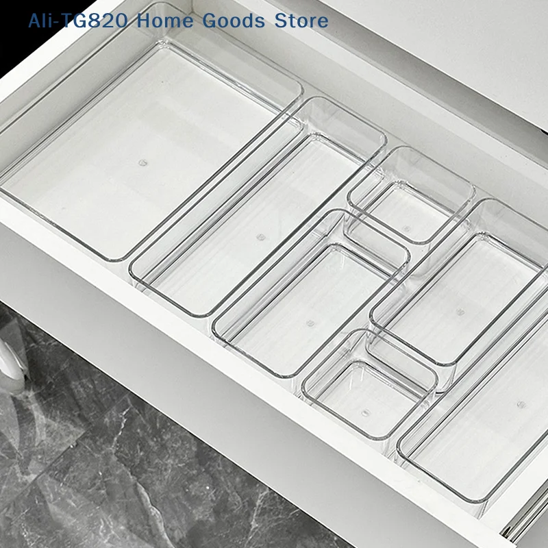 [TG820]Stackable Acrylic Drawer Organizer Adjustable Divider Trays For Cosmetics Modular Makeup Storage Box