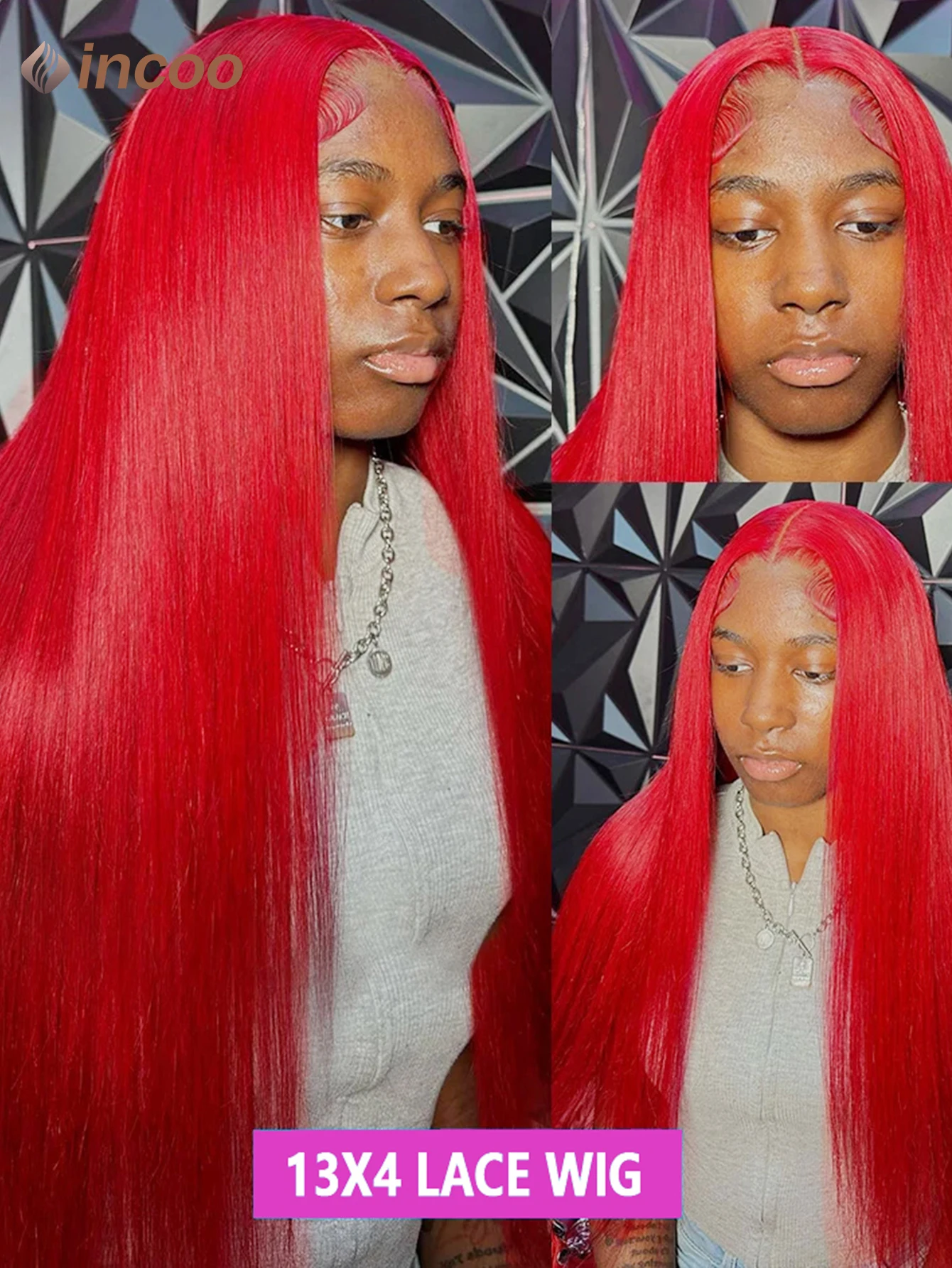 Bright Red Colored Straight Hair Wigs 13x6 Transparent Lace Front Human Hair Wigs for Black Women Burgundy 99J Lace Front Wig