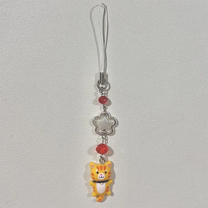 orange cat charm Y2k handmade