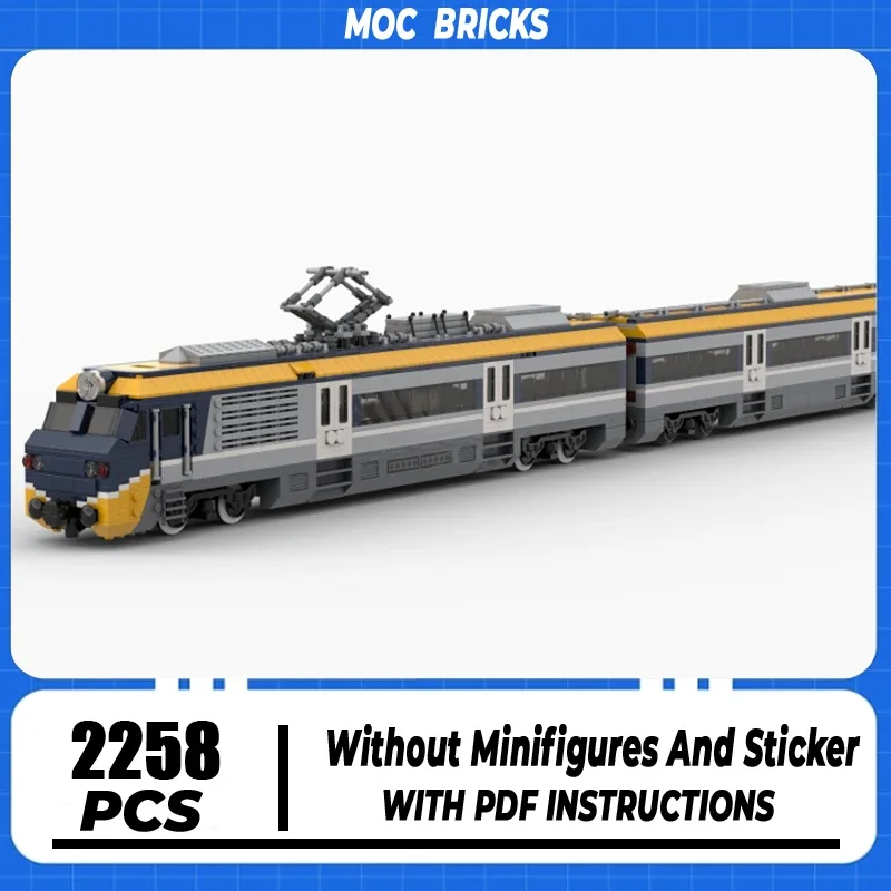 Railway Train Series Moc Building Bricks 1:48 scale Inspired Commuter Train Model Building Technology Modular Block DIY Toy Gift