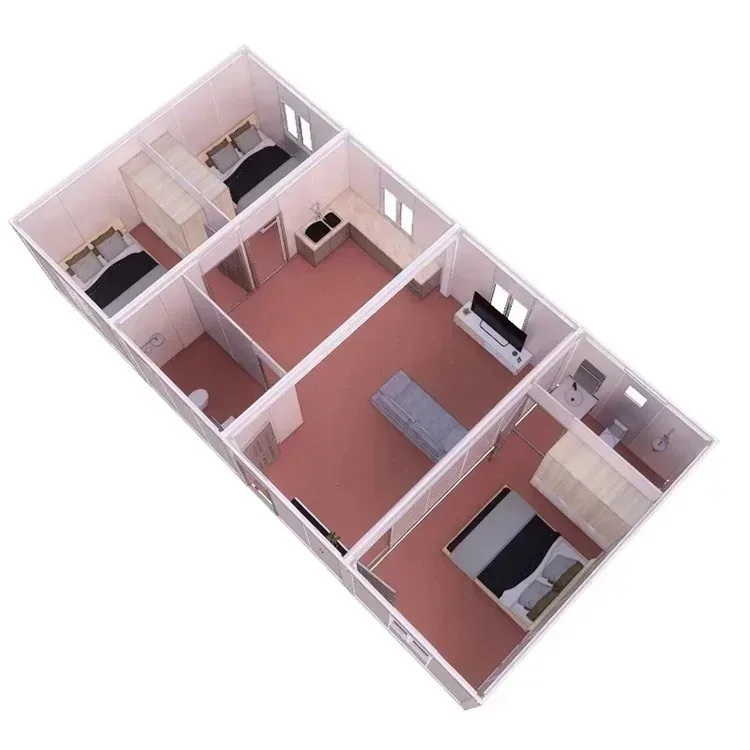 Casse prefabbricate strutturali moderne contemporanee in metallo di fabbrica 3 camere da letto Cabina moderna di lusso Casa portatile Casa modulare