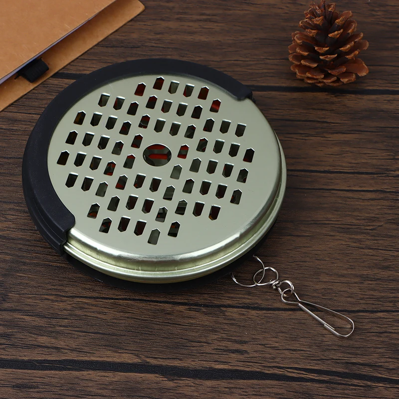 1Pc Portable Repellent Incense Plate Plastic Mosquito Coil Holder Hanging Tray Hollow Design With Buckle Anti-mosquito Tools