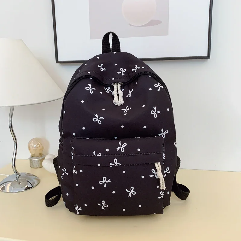 

Милый рюкзак с бантом для женщин, модная школьная сумка большой вместимости, школьная сумка с несколькими карманами, регулируемые ремни