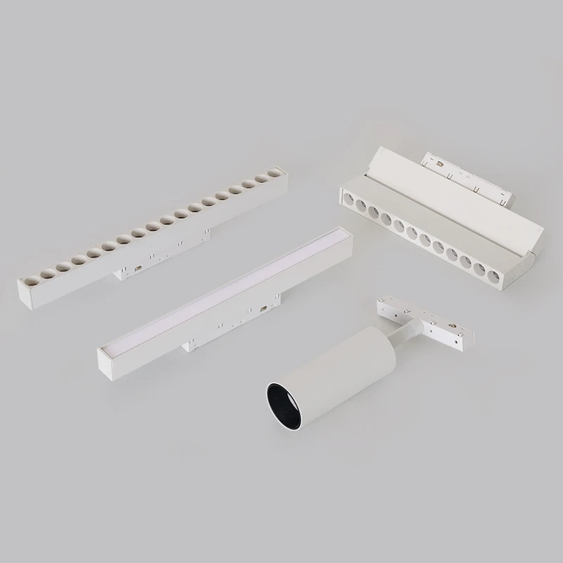 Moderno LED Magnetic Track Light System, Downlight embutido, holofotes sem luz principal Iluminação Série, Sala de estar, Branco DC48V