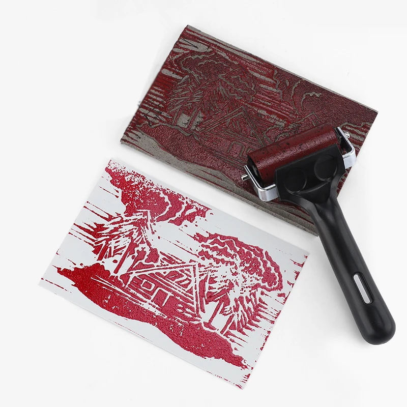 インクスタンピングテクスチャクラフト、クラフト、ペイント、クラフト、ハードラバーローラー用ラバーローラーブレイヤー、4/2 "、2個