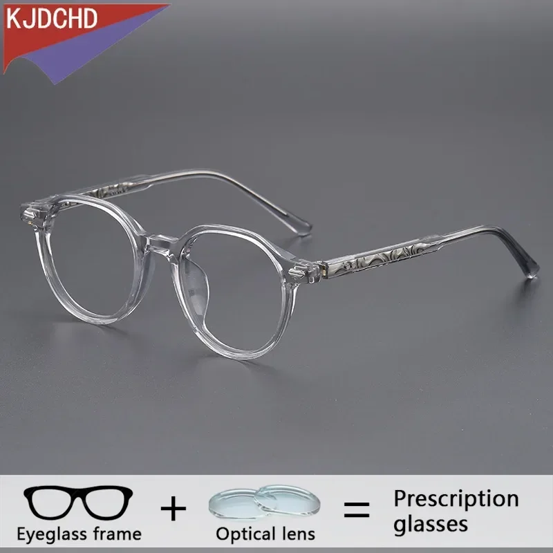 Lunettes de Prescription rondes en acétate 1.74, pour médecin, bifocales, multifocales, photochromiques, optiques progressives, rétro
