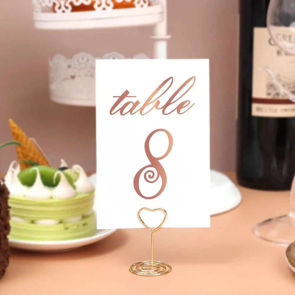 Metall Tisch karten halter runde Herzform Fotoclip Hochzeit Tisch Tisch karte steht Geburtstags feier Dekoration Lieferungen – Detail 9