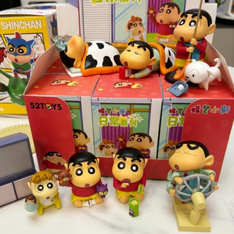 Crayon Shin-Chan Anime Action Figures Toy Box, Trend Play, Ornement, Décoration, Cadeau d'anniversaire, Authentique, 03 Series