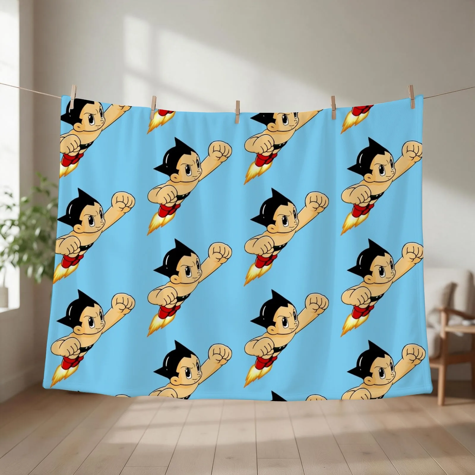 Astro Boy Mighty Atom Throw Blanket couch cozy soft plush fuzzy picnic outdoor blanket