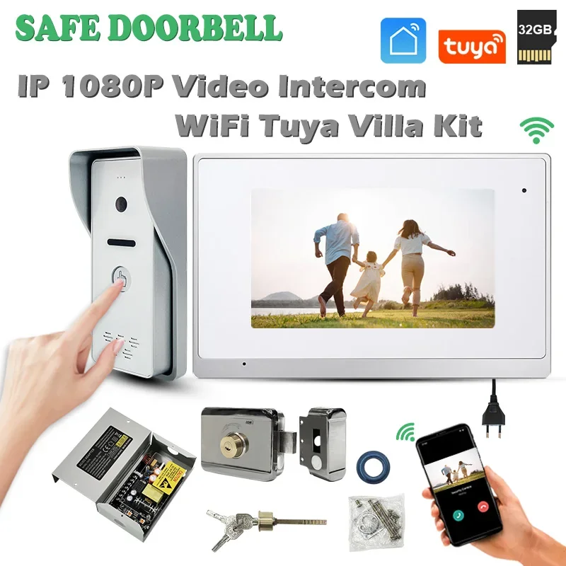 

Factory Direct Sale Full Digital TCP/IP Video Door Phone 7 Inch HD Screen With IP65 Outdoor Doorbell Home Security System kit