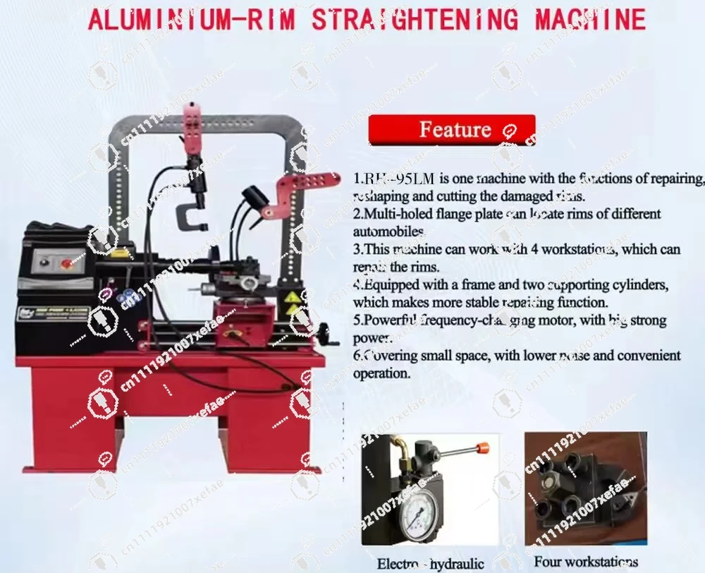 RH-95LM Aluminum Rim Straightening Machine for Shaping and Cutting Damaged Rims