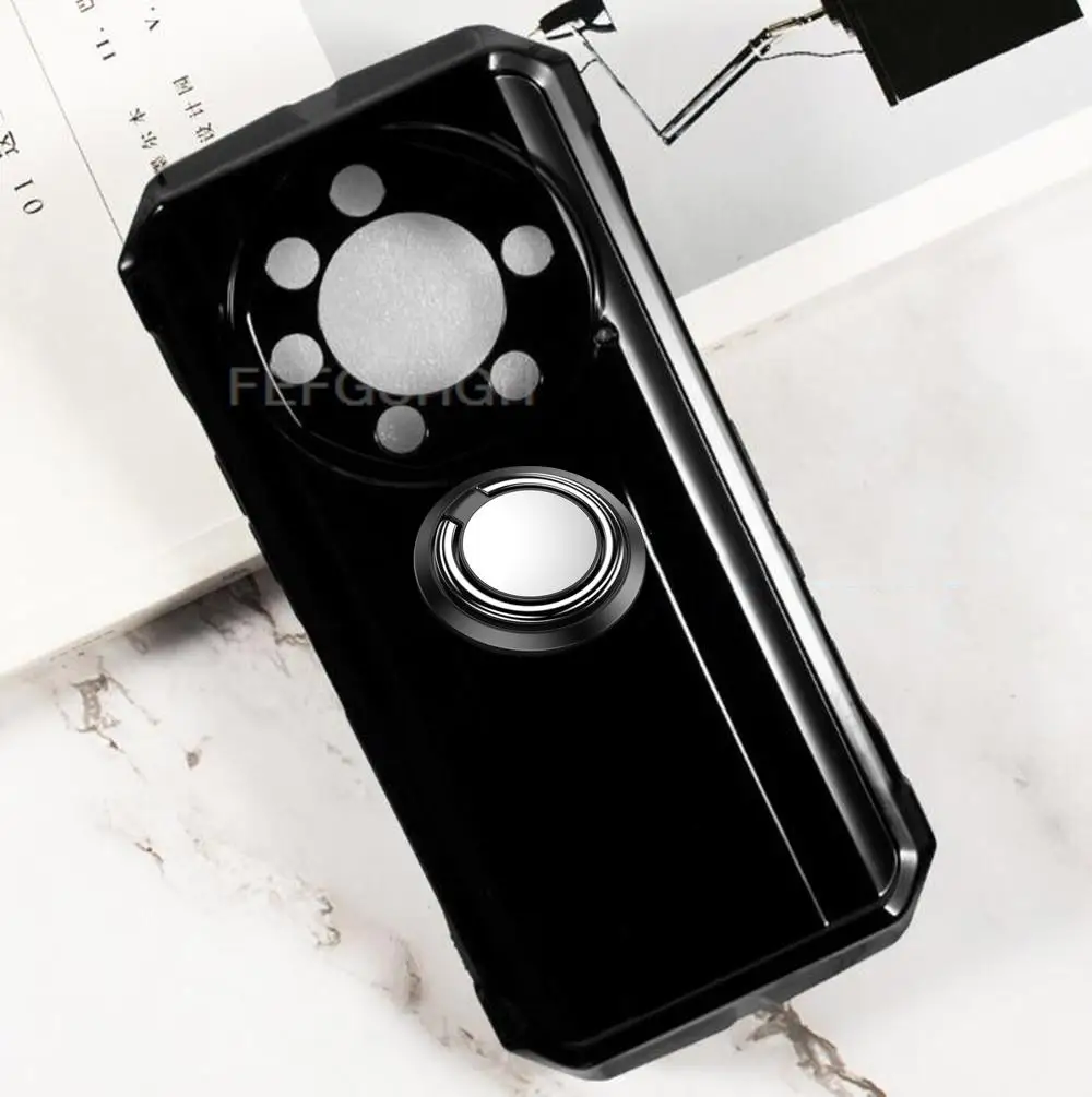 For Doogee S110 DoogeeS110 6.58" 2023 Doogee S 110 Back Ring Holder Bracket TPU Soft Silicone protect Case Anti falling shell
