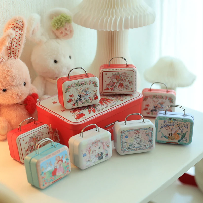 Mini Tins Box Wedding Gifts Suitcase Tin Chocolate Candy Packaging Metal Storage Box