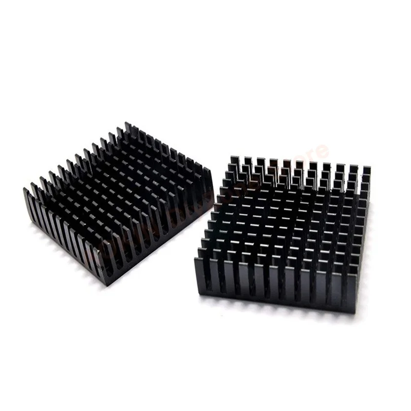 6Pcs Aluminum Chipset Heat Radiator Cooling Fin Heatsink 40mm x 40mm x 11mm Black 3D Printer Parts